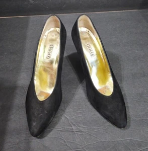 Walter Steiger Womens Heel Pumps Shoes Black Italy Size 7 1/2 - Picture 1 of 13