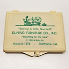 Vtg Duning Furniture Co Inc Richmond Indiana Advertising Sewing Needle Kit