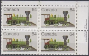 CYB12 - CANADA 1983 LOCOMOTIVES TRAINS PLATE BLOCKS UR RAILROADS SC1002 MNH - Picture 1 of 1