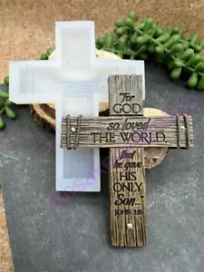 Kruzifix-Kreuz Silikonform für Fondant-Harz-Fimo-Süßigkeiten-Basteln-Wachs - Bild 1 von 9