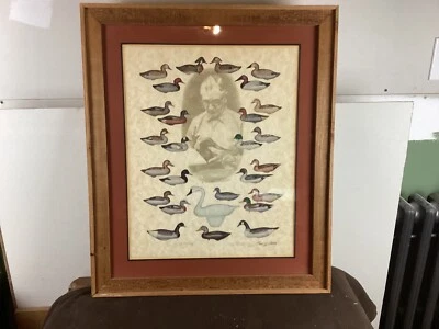 Impressão artística por Paul W Shertz de R Madison Mitchell & His Decoys assinada 1977 - Imagem 1 de 4