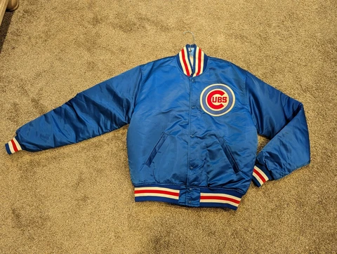 Vintage Starter Chicago Cubs Bomber Jacket MLB Baseball Mens Sz L preowned Cover