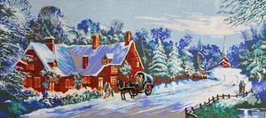 Needlepoint tapestry painted canvas 11.391 - Winter (24"x48") GobelinL - Picture 1 of 3