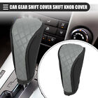 Universal Car Manual Gear Shift Cover with Zipper Faux Leather Black Gray