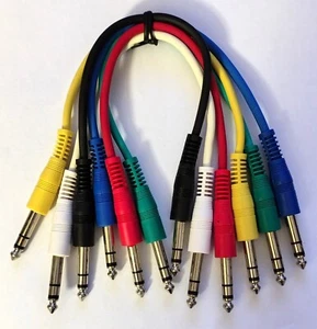 Cable de conexión estéreo jack de 6,3 mm 30 cm - color recto 6 piezas "venta de almacén" - Imagen 1 de 1
