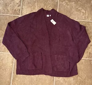 GAP CARDIGAN EGGPLANT BURGUNDY SIZE MEDIUM NWT - Picture 1 of 2