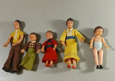 De Colección Shackman Alemán Familia de 4 con ARI Bebé Flexible Para Casa de Muñecas Lote de 5 Muñecas Foto 1 de 4