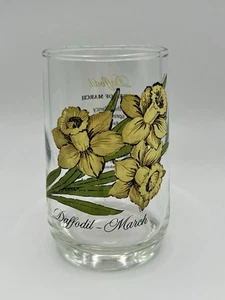 Bicchiere in vetro vintage Brockway fiore del mese 4,75" marzo tazza narciso - Foto 1 di 3
