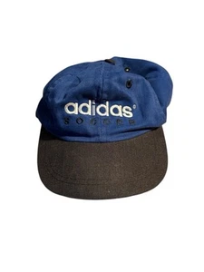 Vintage Youth Adidas Soccer Strapback Adjustable Hat Cap Boys Girls Blue Black - Picture 1 of 3