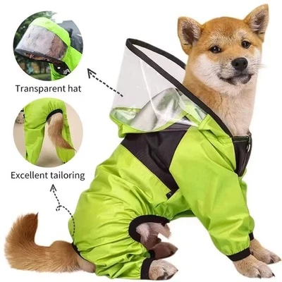 Warm Winter Dog Jacket , Wind/Waterproof Vest Face Raincoat Clothes Pet Jumpsuit - Image 1 of 4