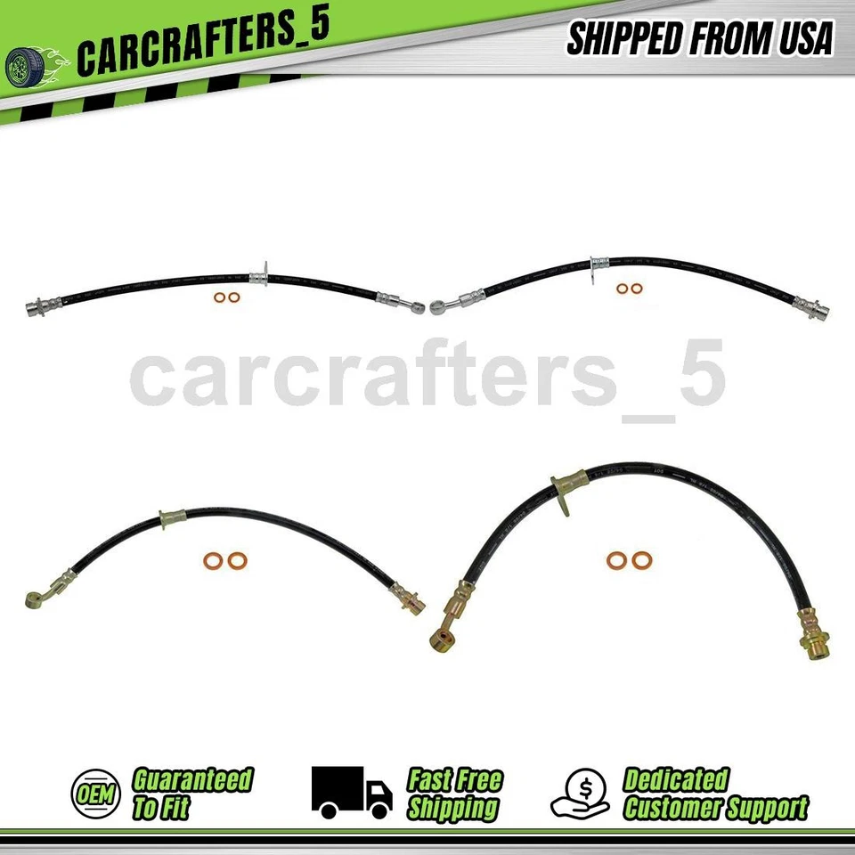 4 mangueras hidráulicas de freno delantero trasero para 2004 2005 2006 2007 2008 Acura TSX 2,4 L Foto 1 de 4