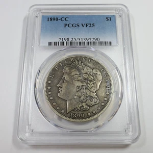1890 CC CARSON CITY PCGS VF25 - Silver Morgan Dollar $1 US Coin #57166A - Picture 1 of 3