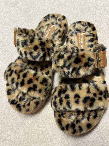 Sandalo donna Koolaburra Ugg ghepardo stampa animalier sfocato slides taglia 7 us intime ottimeioni