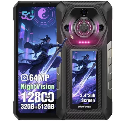 Ulefone Armor 30 Pro Outdoor Handy 5G Dual-Screen Smartphone 32GB+512GB 12800mAh