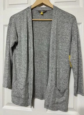 rumi & ryder Girls Gray Cozy Knit Sweater Cardigan Open Front Pockets NWT 8-10  - Image 1 of 4