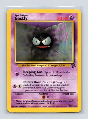 Pokémon TCG Gastly 075/130 Base Set 2 Normal LP - Image 1 of 2