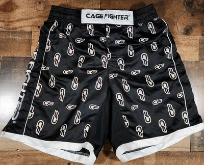 Pantalones Cortos MMA Cage Fighter De Colección Para Hombres 34 Negros CF Estampado Completo UFC  Foto 1 de 4