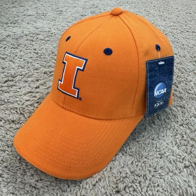 Illinois Illini Hat Adjustable Signatures NCAA Orange Blue w/ I Logo Dad Cap NOS - Image 1 of 4