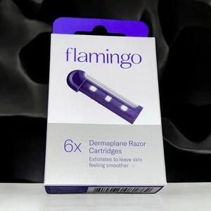 Flamingo Dermaplane Razor Refill Cartridges 6 Count Purple New Sealed - Picture 1 of 6