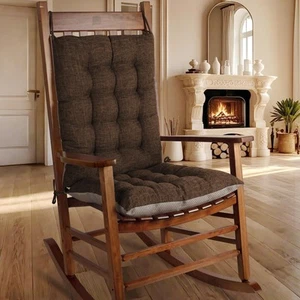 Non-Slip Rocking Chair Cushion Extra Large Chair Pads with High Back Linen Cu... - Picture 1 of 6