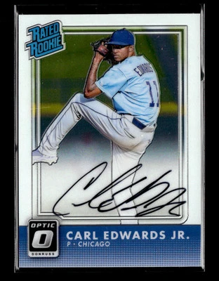 2016 Donruss Optic #RR-CJ Carl Edwards Jr. Rated Rookies Signatures Aqua #/125 - Image 1 of 2