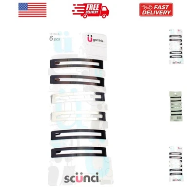 Effortless Beauty - Open Center Metal Barrettes, Assorted Colors 6 Count - Image 1 of 4