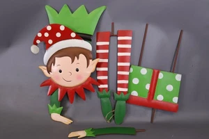 Christmas Elf Garden Stake - Holiday Yard Decoration - Multicolor Boy - Picture 1 of 4
