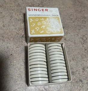 Vintage SINGER Monogrammer 26-Discs Set Model 171288 Complete Set A-Z - Picture 1 of 3