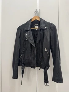 Zara Leather Jacket Size Large UK 12 - Picture 1 of 4
