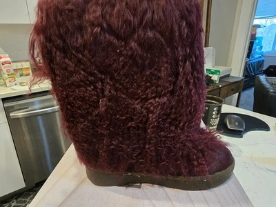 BearPaw Women's Boots Boetis II Charcoal Wine / Plum Lamb Fur Size 5 NEW 1294W - Image 1 of 4