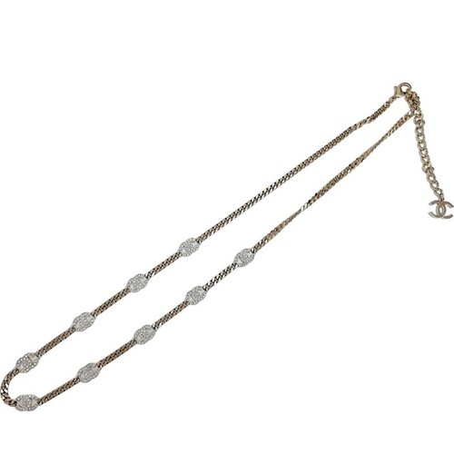 CHANEL Collana Ciondolo Girocollo Oro Argento Lungo Marca Coco Strass
