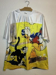 Camiseta de fútbol blanca de colección Walt Disney Donald Duck AOP para hombre grande - Imagen 1 de 8