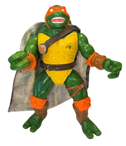 Figurina Playmates TMNT Next Mutation 1998 mimetica Bandanna Michelangelo bandiera tartaruga - Foto 1 di 4