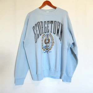 Vintage Georgetown University Sweatshirt Mens Extra Large Light Blue Logo USA - Picture 1 of 15