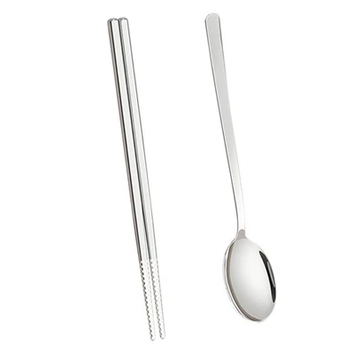 (Pink) Spoon And Chopsticks Set With Travel Case Stainless Steel Chopsticks - Image 1 of 4