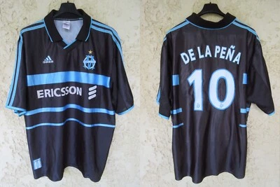 Maillot OLYMPIQUE MARSEILLE 2000 ADIDAS vintage DE LA PENA OM shirt camiseta XL - Photo 1/4