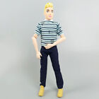 1Set Fashion Doll Clothes for Boy Dolls Blue Striped Shirt Pants Trousers