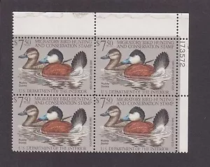 US RW48 Federal Duck Hunting Stamp Mint Plate Block of 4 VF-XF OG NH - Picture 1 of 2