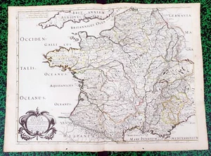 XVII ème - La France Gallia Antiquae - Belle Carte 59x43 cm par N Sanson de 1642 - Picture 1 of 1