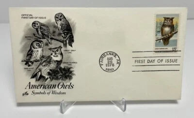 US FDC 1978 American Owls Symbols of Wisdom  - Image 1 of 2