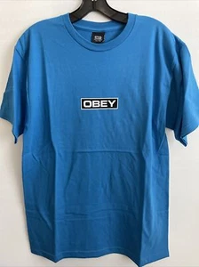 Neu OBEY Graphic Tee T-Shirt Skater Surfer Hip Street Designer Shirt Gr. M blau - Bild 1 von 5