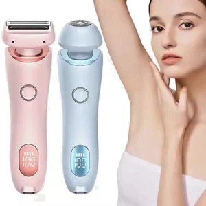 Maquinilla de afeitar eléctrica 2 en 1 recortadora de bikini impermeable indolora afeitadora facial para mujer - Imagen 1 de 12