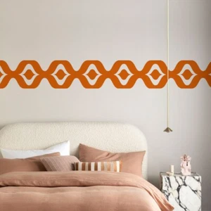 10x200cm Ethnic Living Room Wall Skirting Line Stickers PVC Geometry Print Decor - Picture 1 of 14
