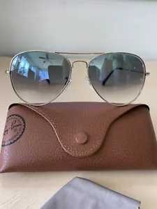 ray ban sunglasses aviator 58 Mm Silver frame / Blue glass Gradient - Picture 1 of 2