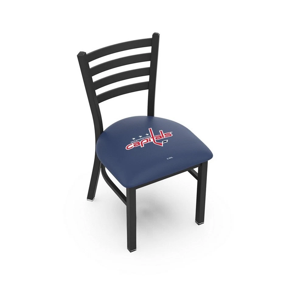 NHL-L00418 Blk Wrinkle Washington Capitals Stationary Chair w/ Ladder Style Back - Image 1 of 1