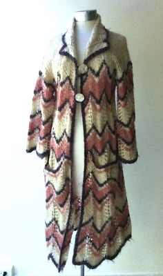 Vintage 1970's Bill Gibb Knit Angora Coat - Image 1 of 4
