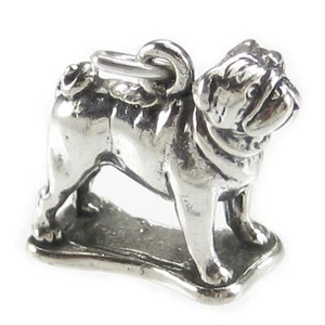 Pug dog sterling silver charm .925 x 1 Pugs Dogs charms. - Picture 1 of 8