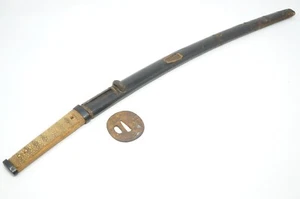 Espada Wakizashi Japonesa Piezas Mango Vaina Tsuba Original de Japón 1108D8 - Imagen 1 de 21