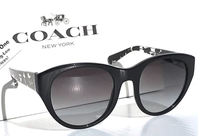 NUEVO COACH Marco de mosaico de cristal negro Lente negra Gafas de sol para mujer HC8167 534811 Foto 1 de 4