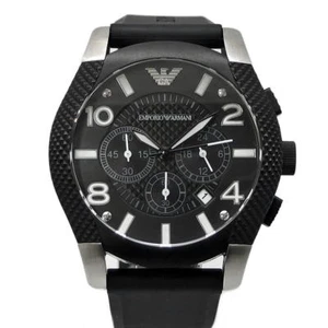 Emporio Armani Chronograph Uhr AR5839 schwarz ionbeschichtet Stahlgehäuse 46 mm 450 $ - Bild 1 von 12